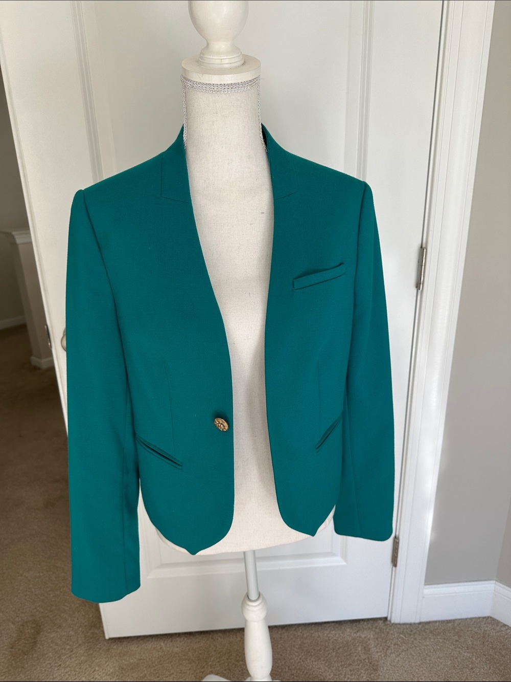 The Limited Teal Tailored Women's Blazer with Gold Button